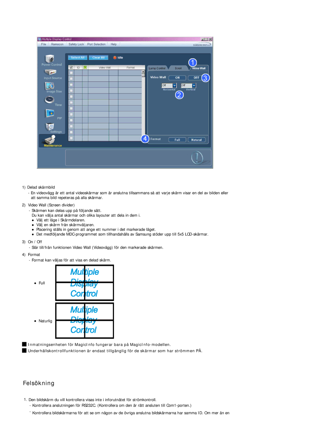 Samsung LH46OUTQGF/EN manual Felsökning 