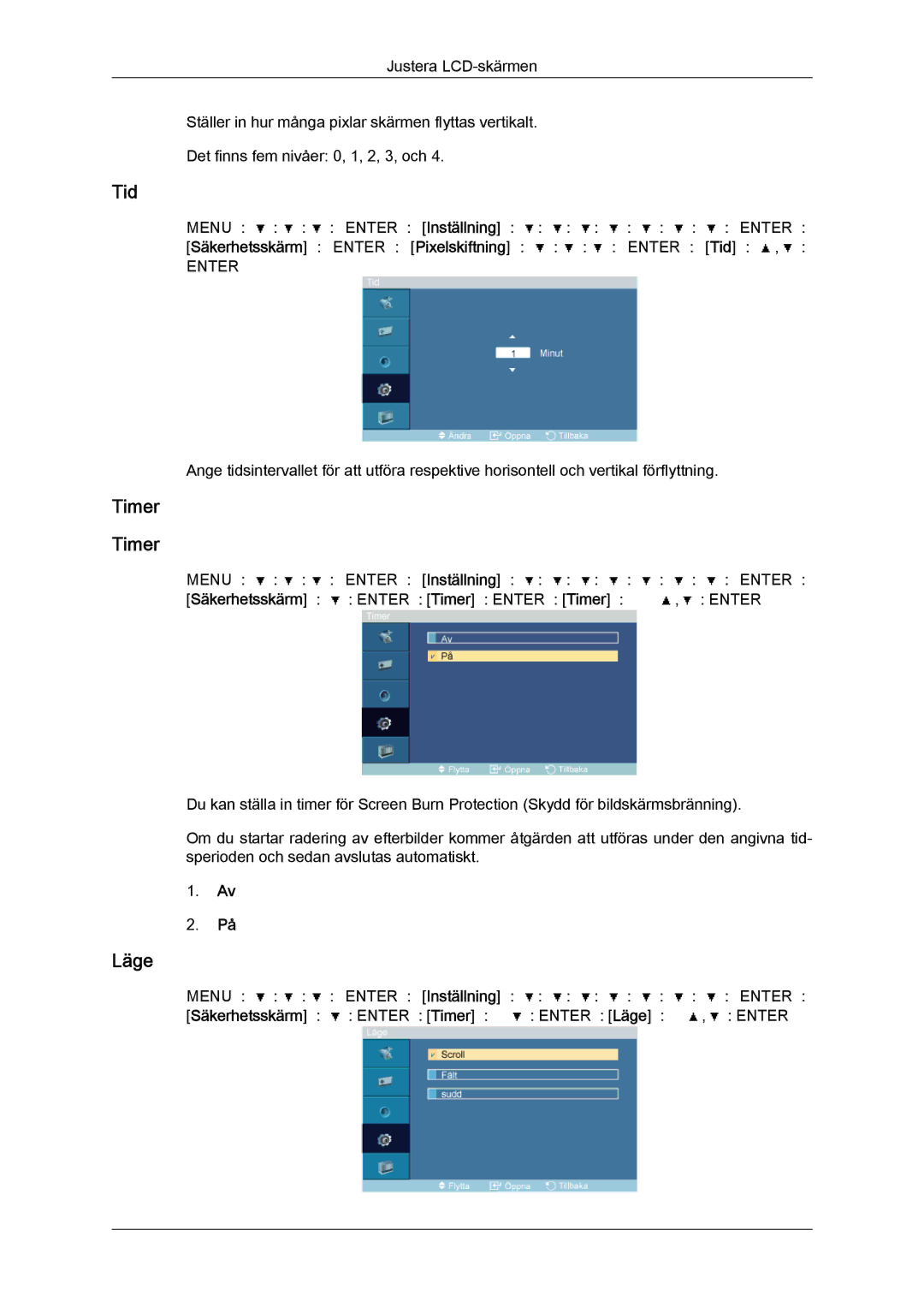 Samsung LH46OUTQGF/EN manual Tid, Timer 