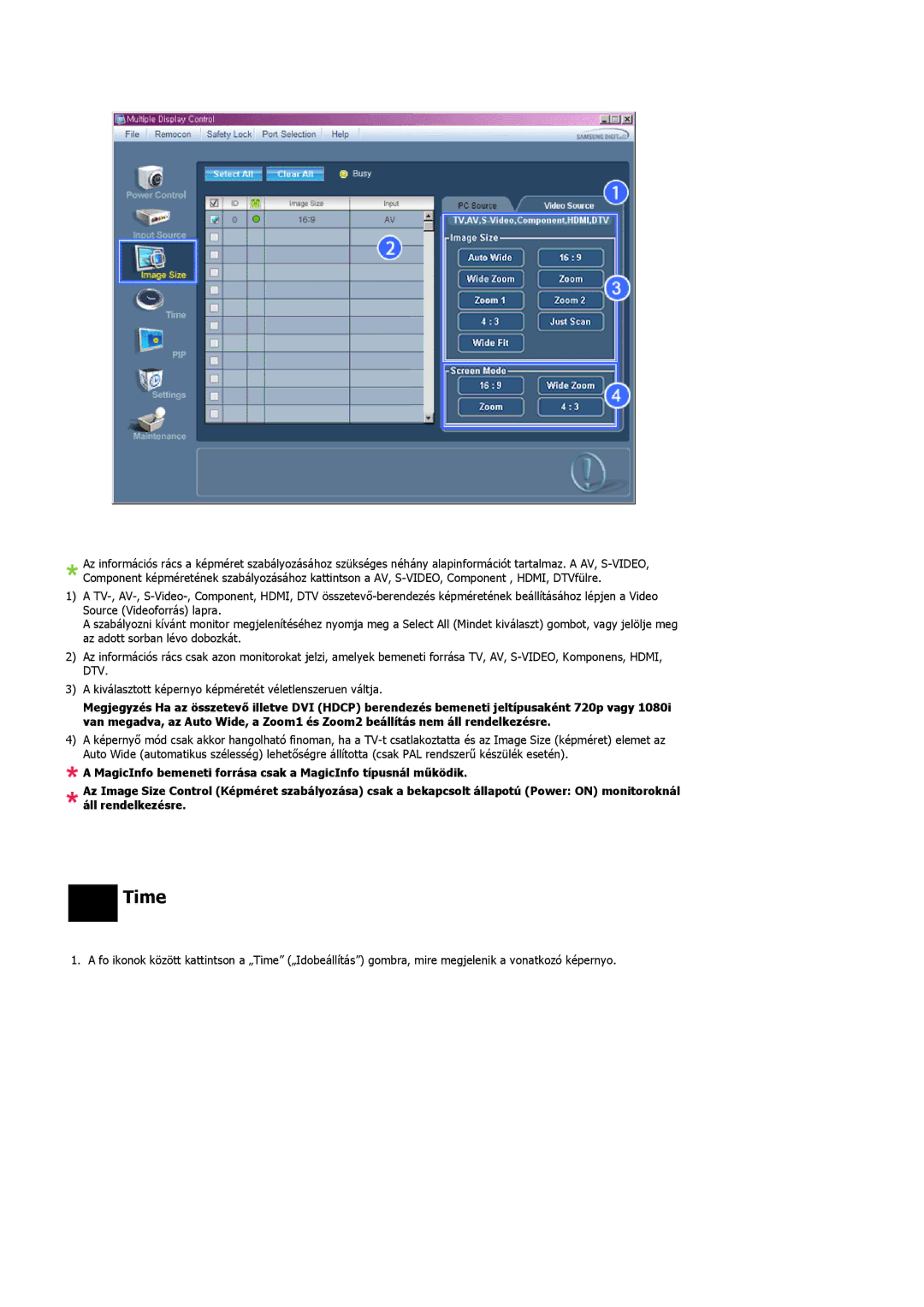 Samsung LH46OUTQGF/EN manual Time 