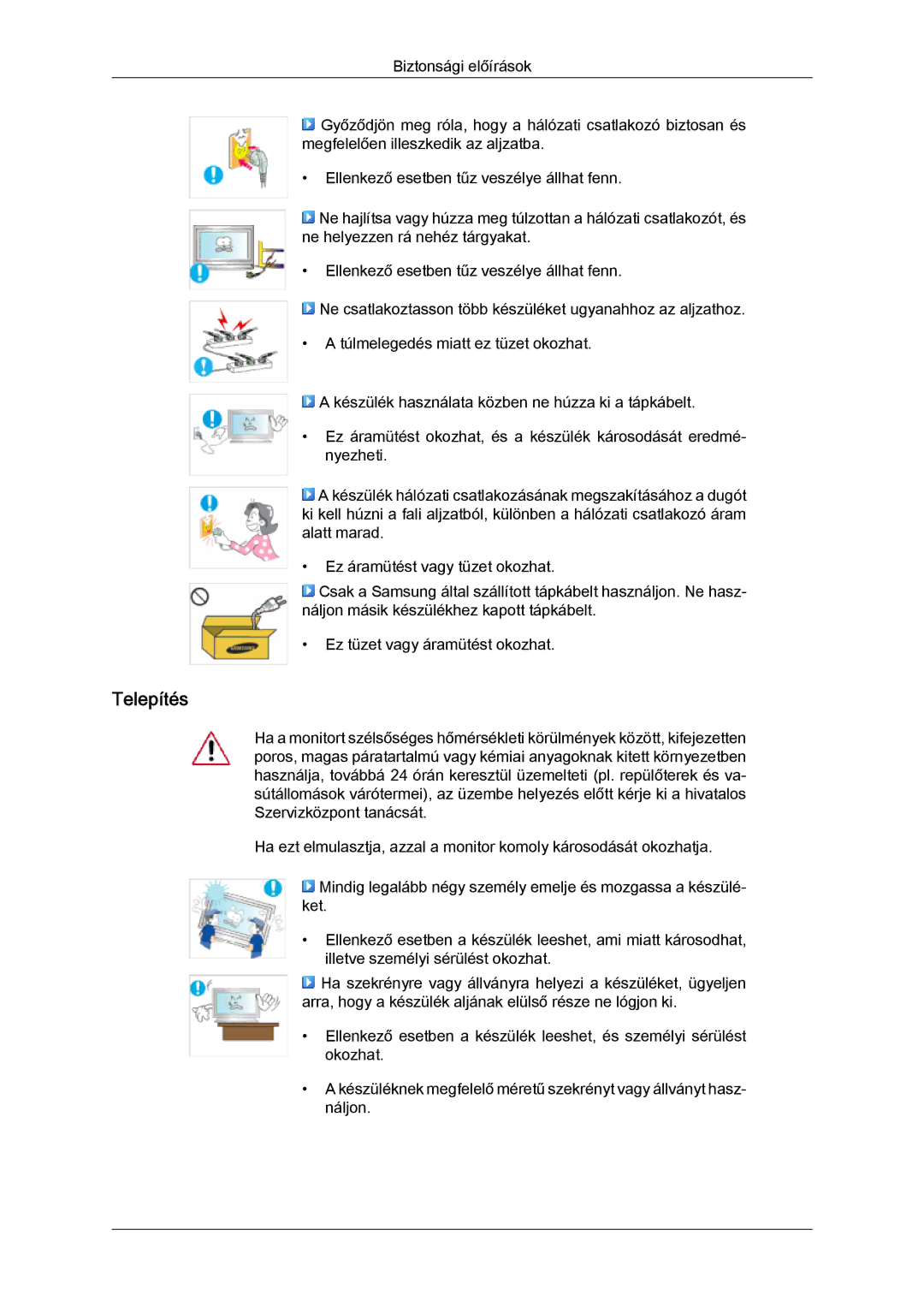 Samsung LH46OUTQGF/EN manual Telepítés 