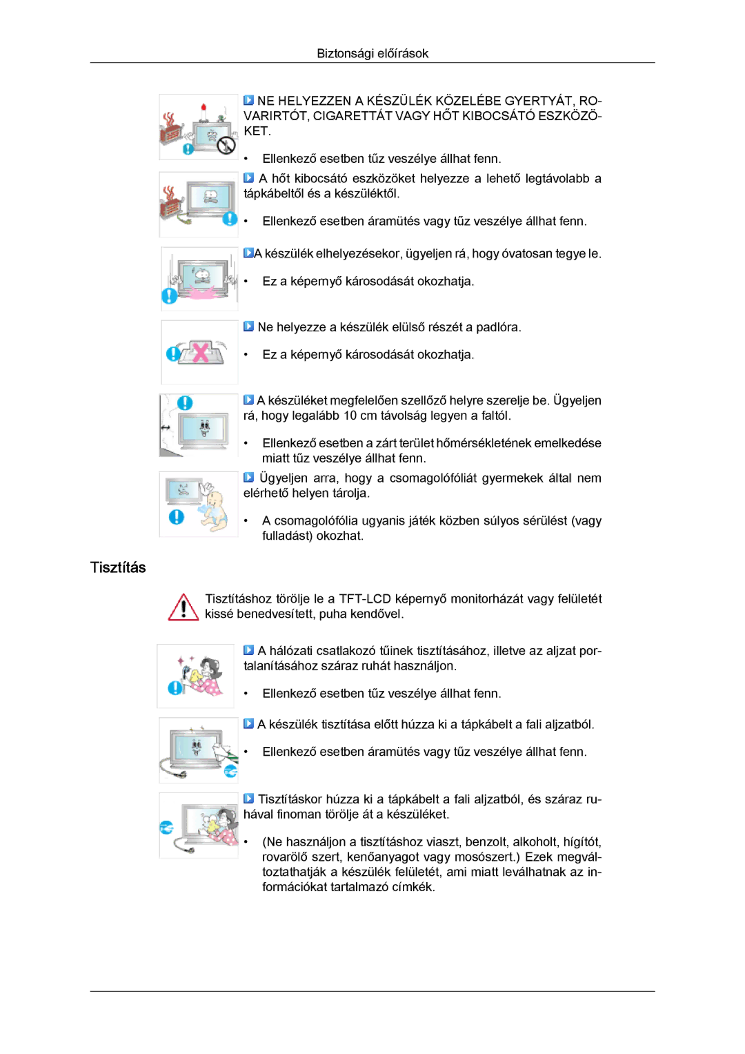 Samsung LH46OUTQGF/EN manual Tisztítás 