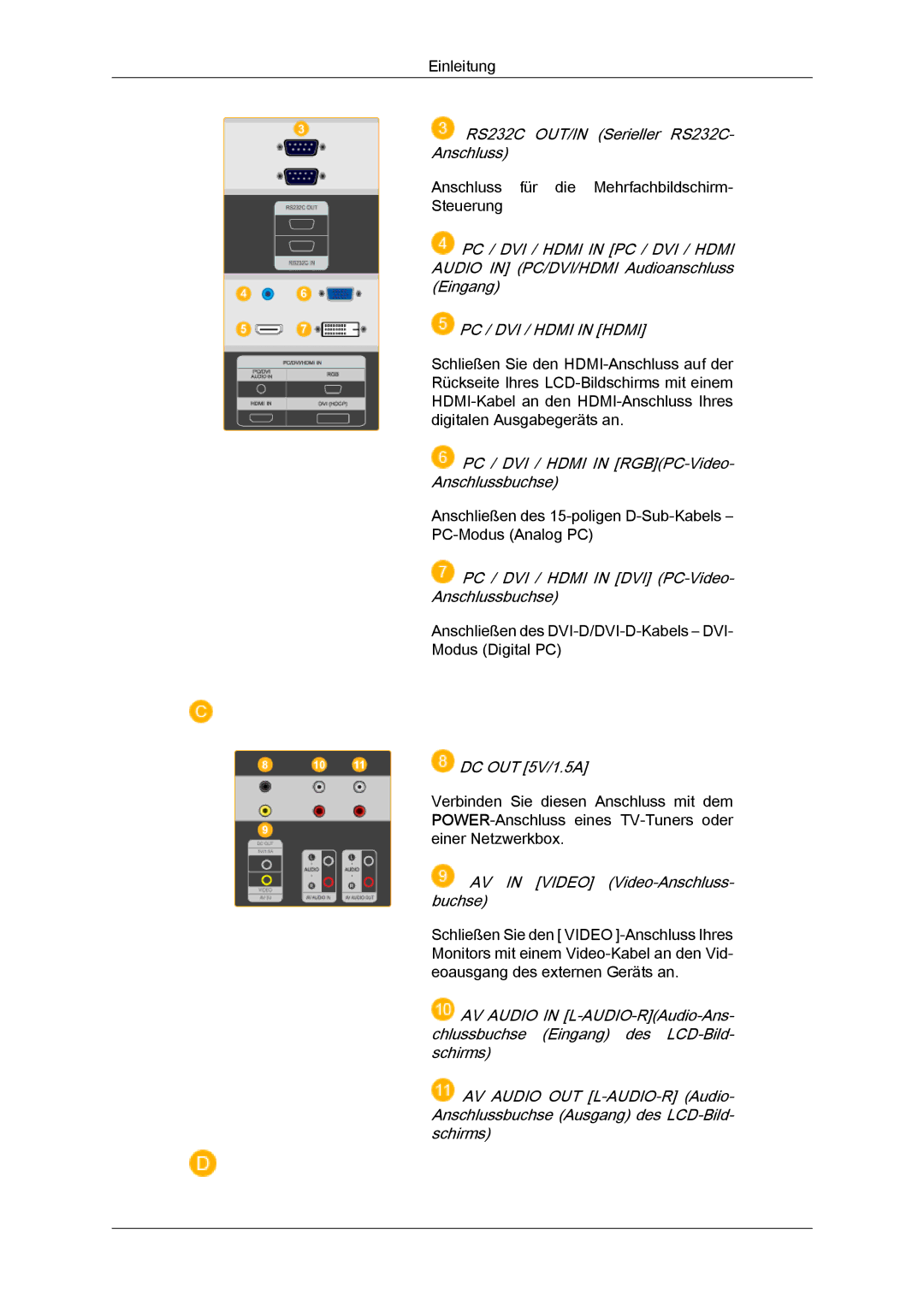 Samsung LH46OUTQGF/EN, LH46OUTQGW/EN manual PC / DVI / Hdmi in Hdmi 