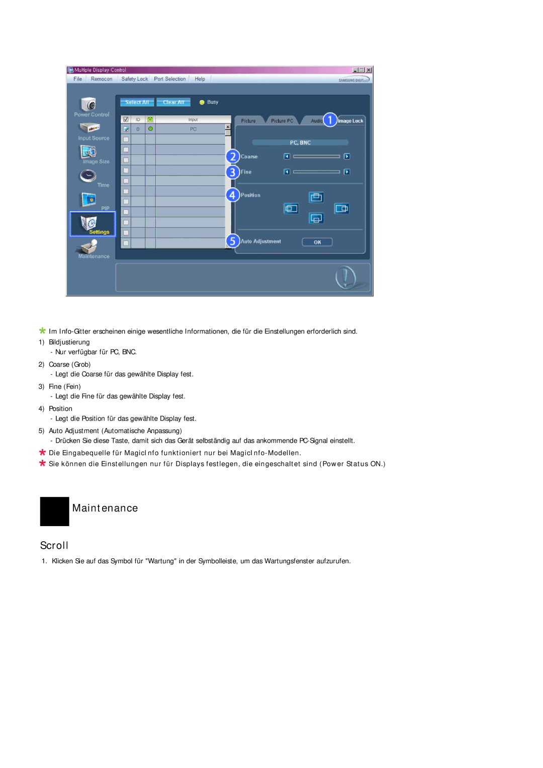 Samsung LH46OUTQGW/EN, LH46OUTQGF/EN manual Maintenance Scroll 