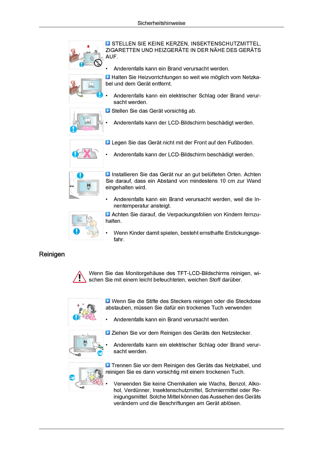 Samsung LH46OUTQGW/EN, LH46OUTQGF/EN manual Reinigen 