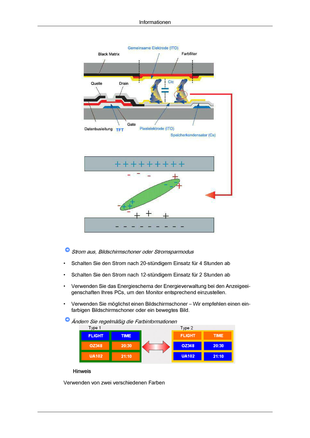 Samsung LH46OUTQGW/EN, LH46OUTQGF/EN manual Ändern Sie regelmäßig die Farbinformationen 