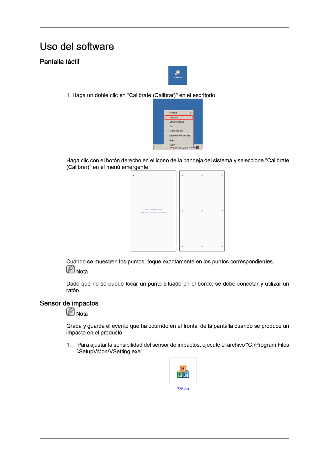 Samsung LH46OUTQGF/EN, LH46OUTQGW/EN manual Pantalla táctil, Sensor de impactos 