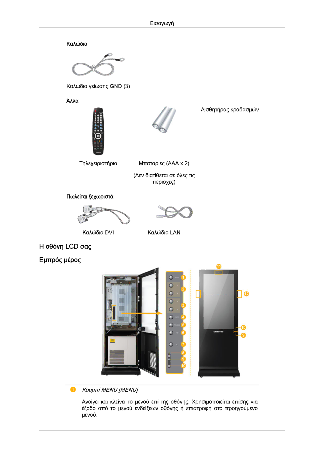 Samsung LH46OUTQGW/EN, LH46OUTQGF/EN manual Καλώδια, Άλλα, Πωλείται ξεχωριστά 