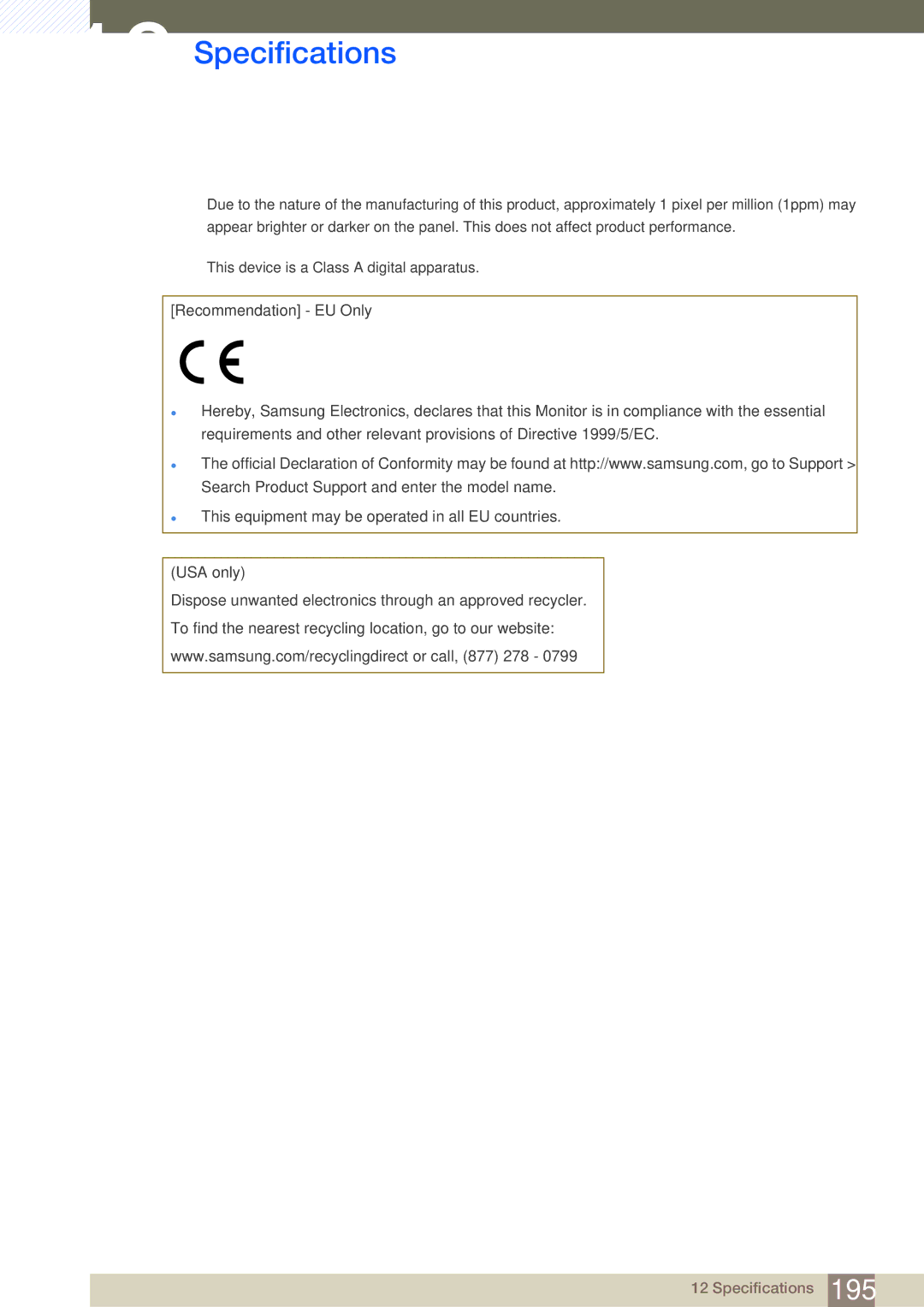 Samsung LH46SLBPLBC/EN, LH46SLBPLBC/XJ, LH46SLBPLBC/NG manual Specifications 