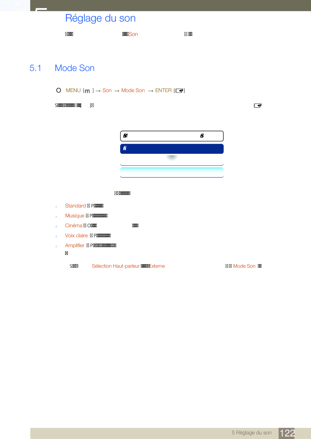 Samsung LH46SLBPLBC/EN manual Réglage du son, Menu m Son Mode Son Enter 