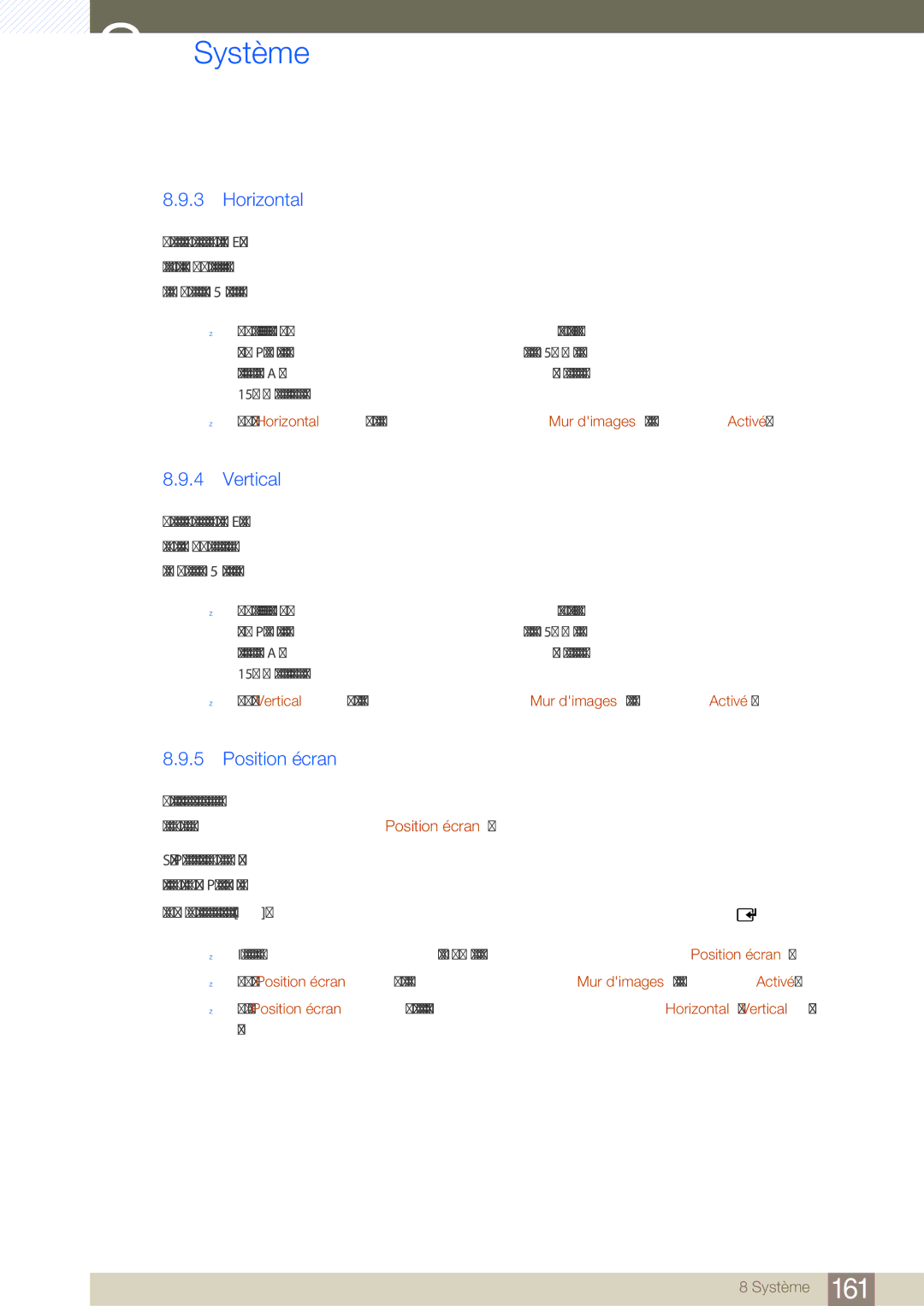 Samsung LH46SLBPLBC/EN manual Horizontal, Vertical, Position écran 