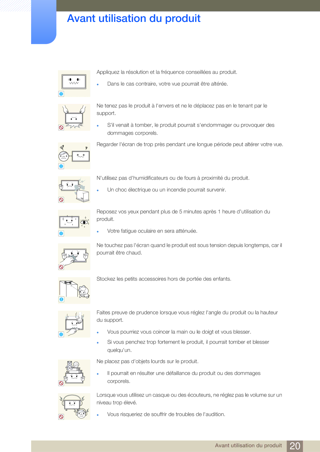 Samsung LH46SLBPLBC/EN manual Avant utilisation du produit 