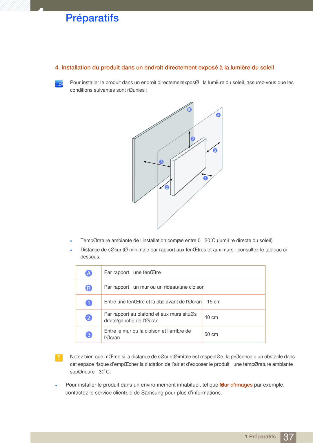 Samsung LH46SLBPLBC/EN manual Préparatifs 