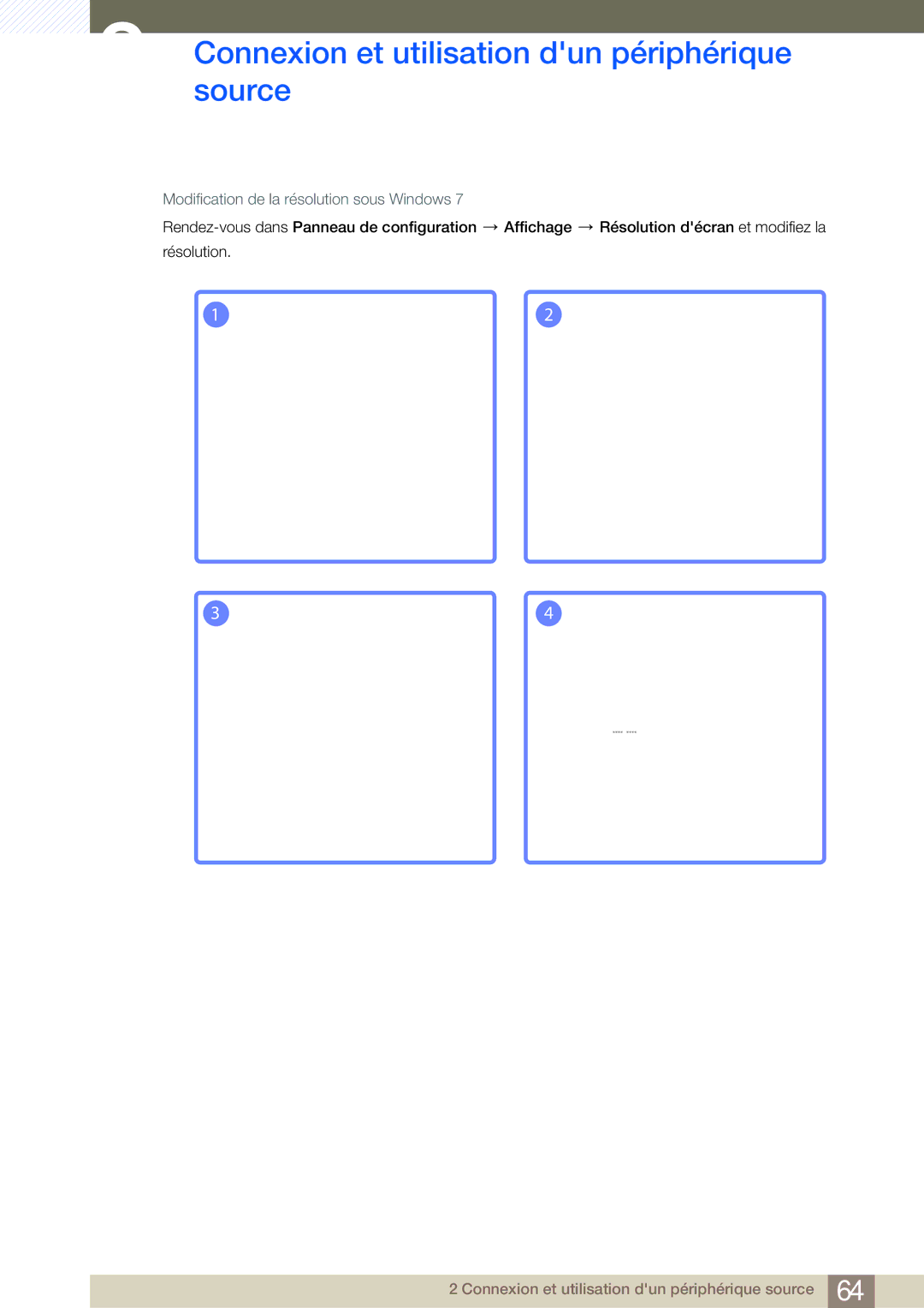 Samsung LH46SLBPLBC/EN manual Modification de la résolution sous Windows 