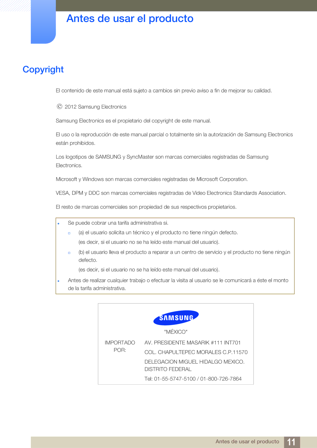 Samsung LH46SLBPLBC/EN manual Antes de usar el producto, Copyright 