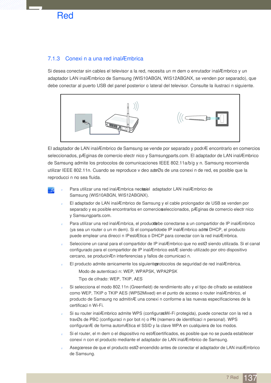 Samsung LH46SLBPLBC/EN manual Conexión a una red inalámbrica 