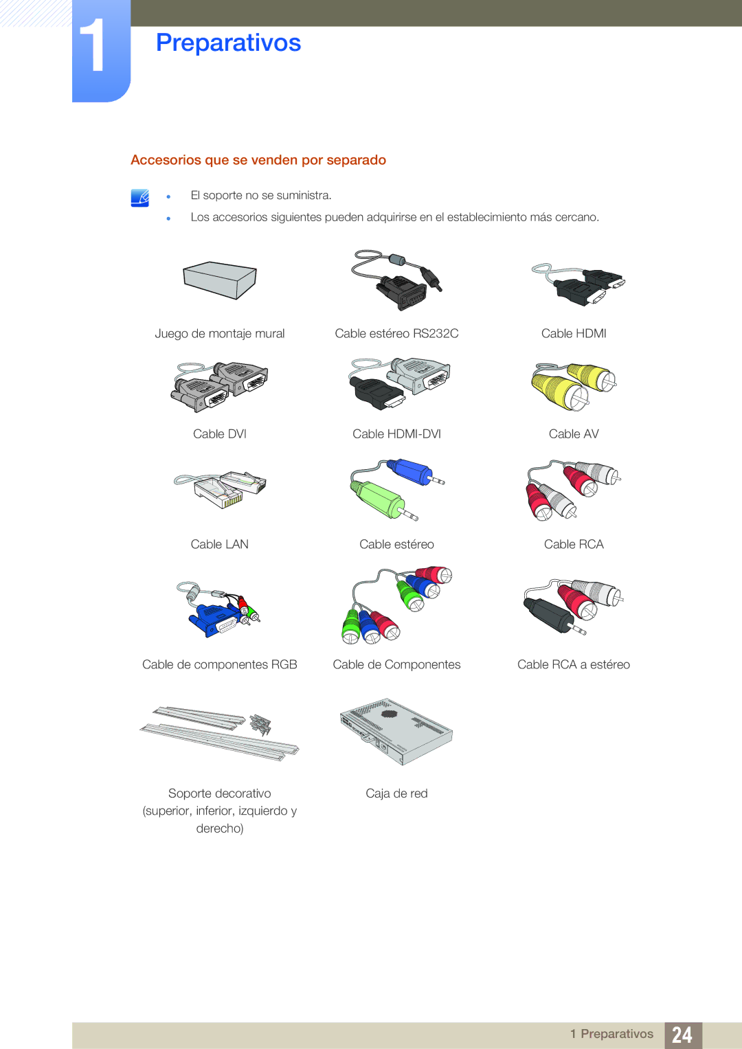 Samsung LH46SLBPLBC/EN manual Accesorios que se venden por separado 