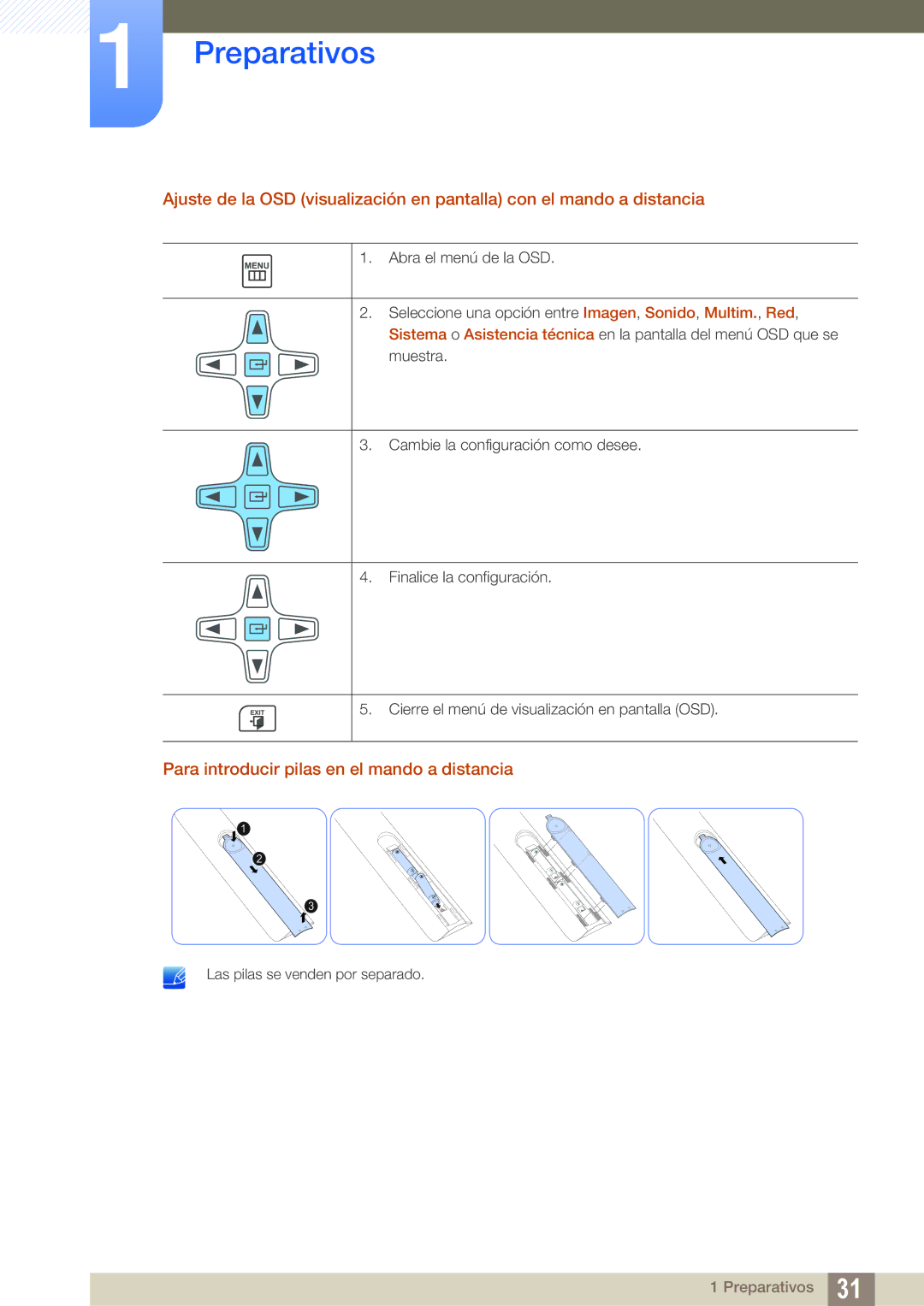 Samsung LH46SLBPLBC/EN manual Para introducir pilas en el mando a distancia 