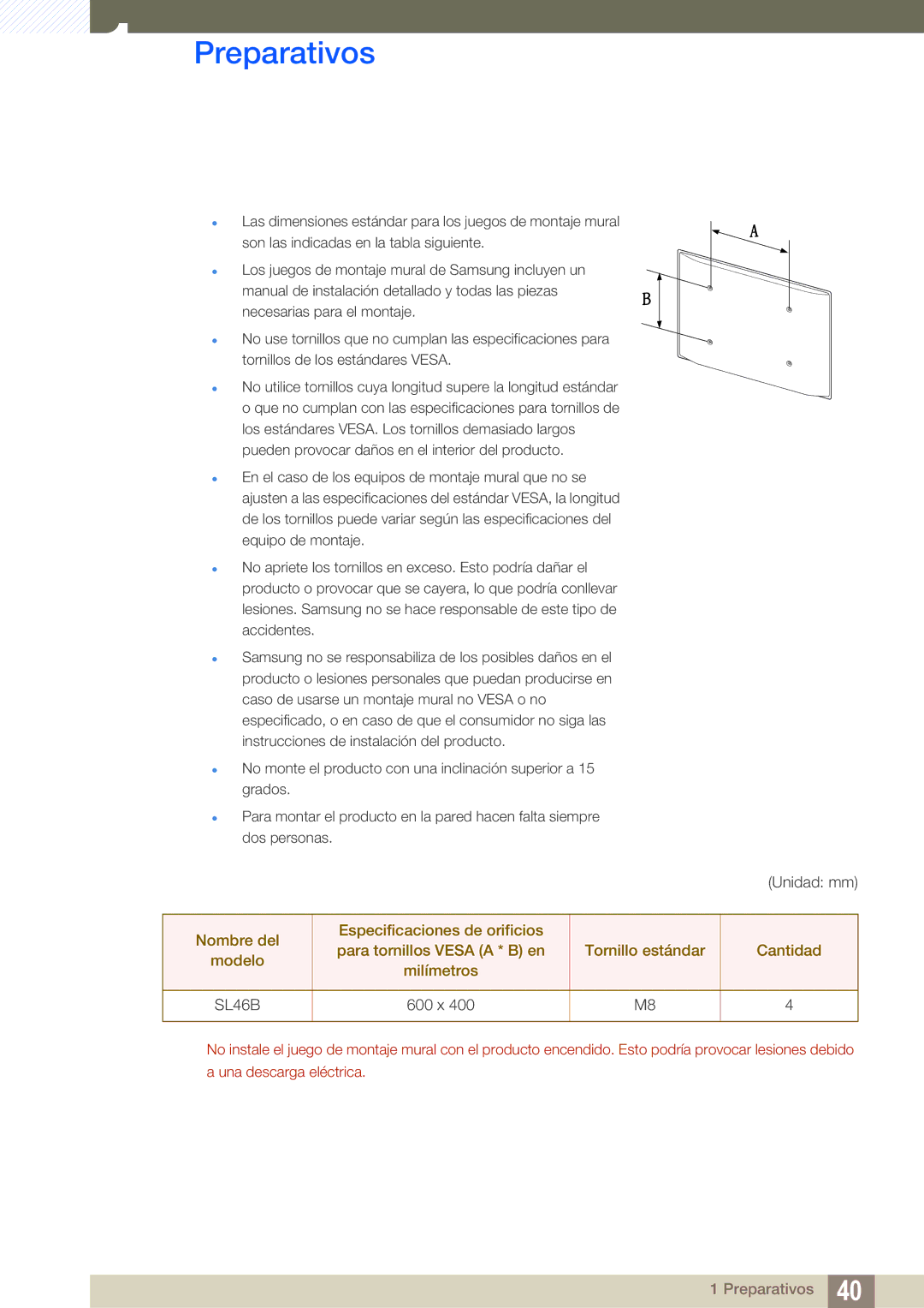 Samsung LH46SLBPLBC/EN manual 600 x 