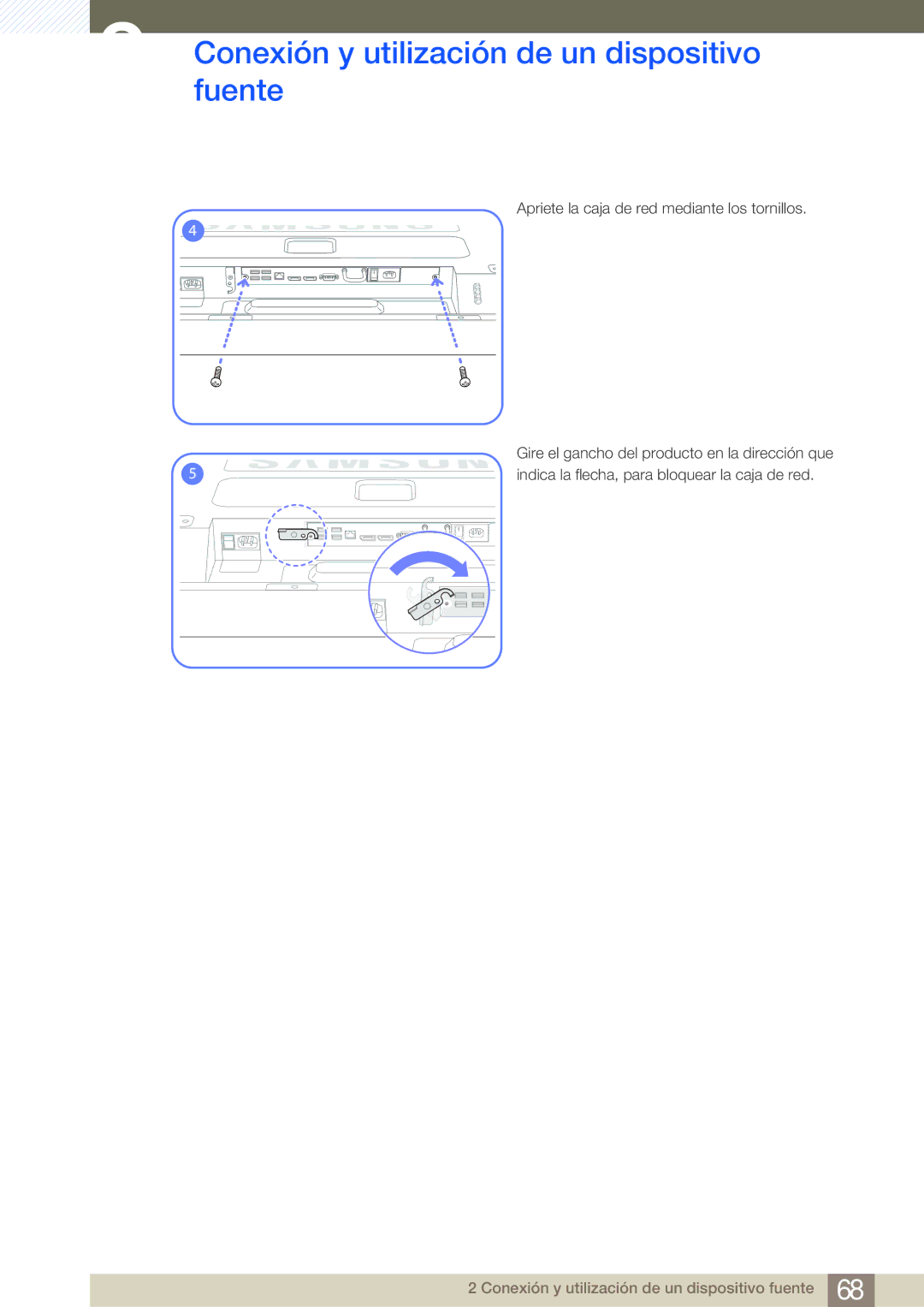 Samsung LH46SLBPLBC/EN manual Conexiónfuente y utilización de un dispositivo 