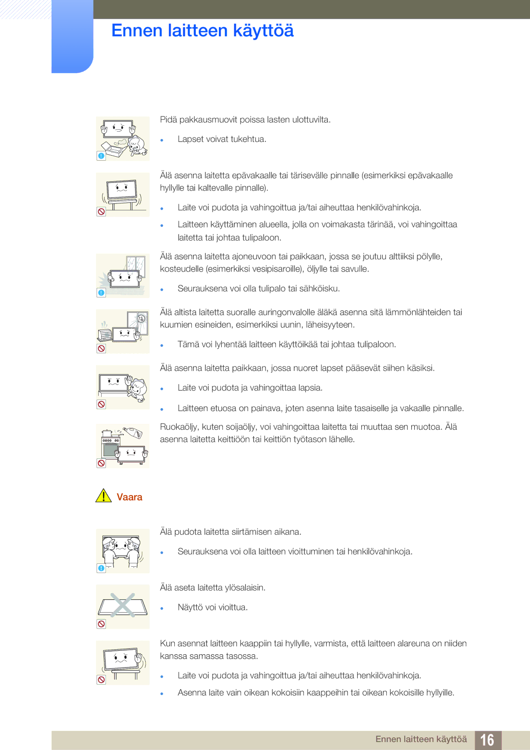 Samsung LH46SLBPLBC/EN manual Ennen laitteen käyttöä 