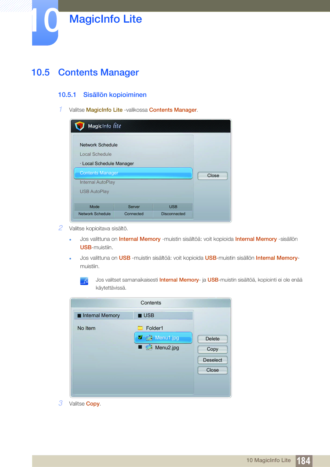 Samsung LH46SLBPLBC/EN manual Contents Manager 