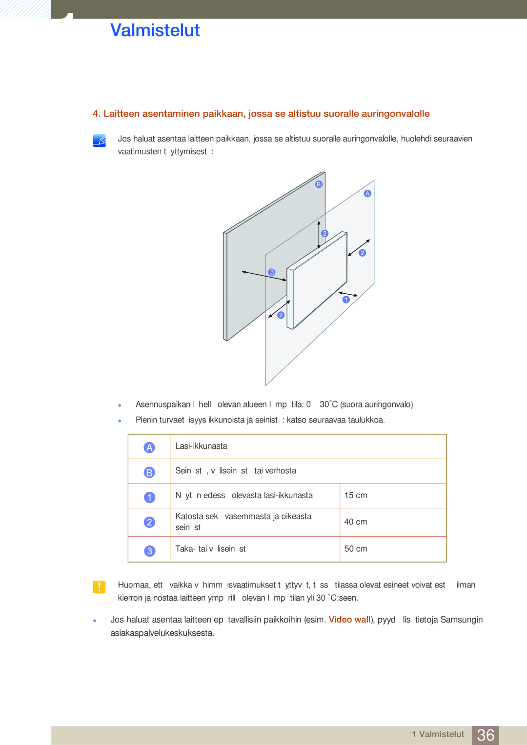 Samsung LH46SLBPLBC/EN manual Valmistelut 