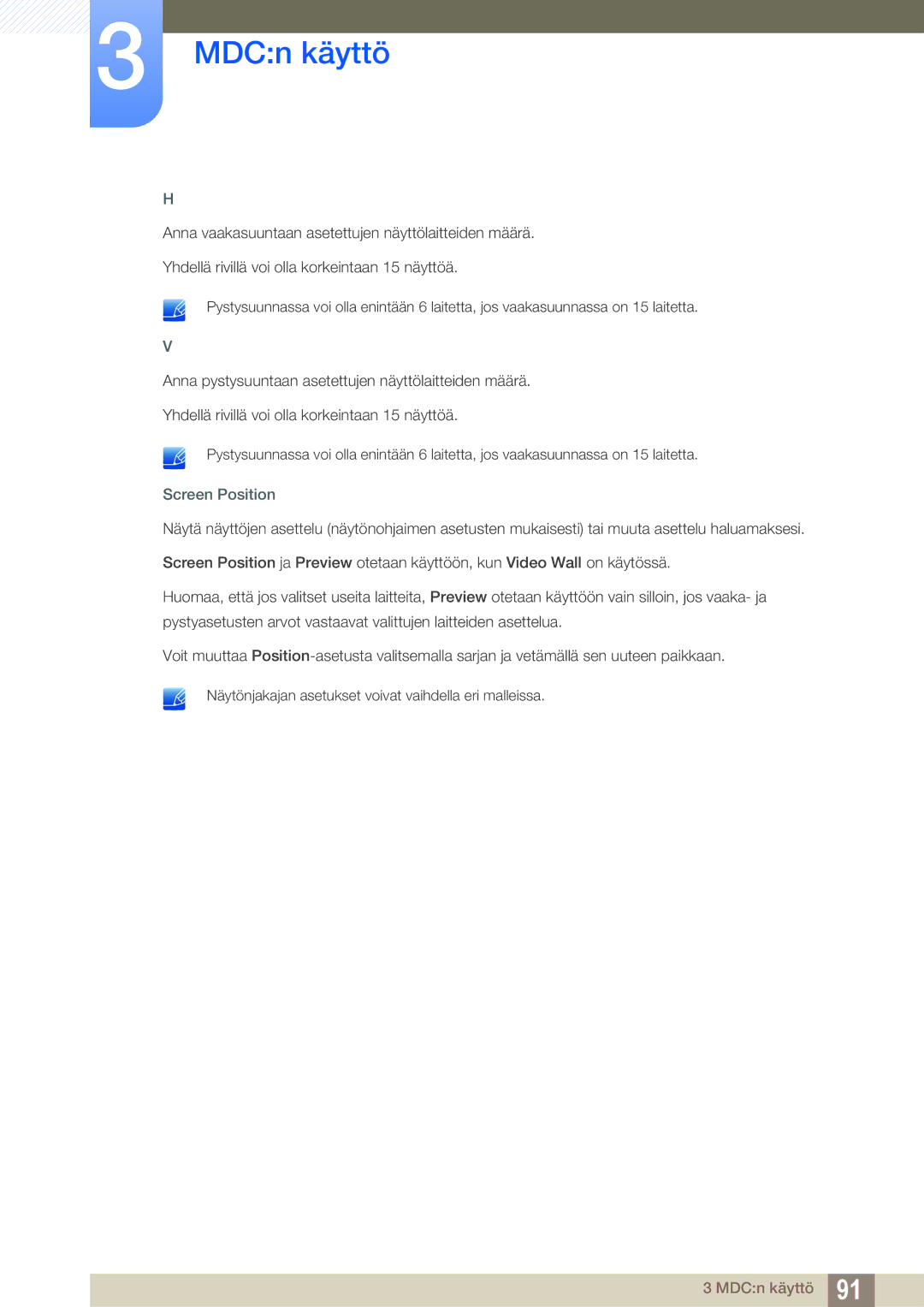 Samsung LH46SLBPLBC/EN manual Screen Position 