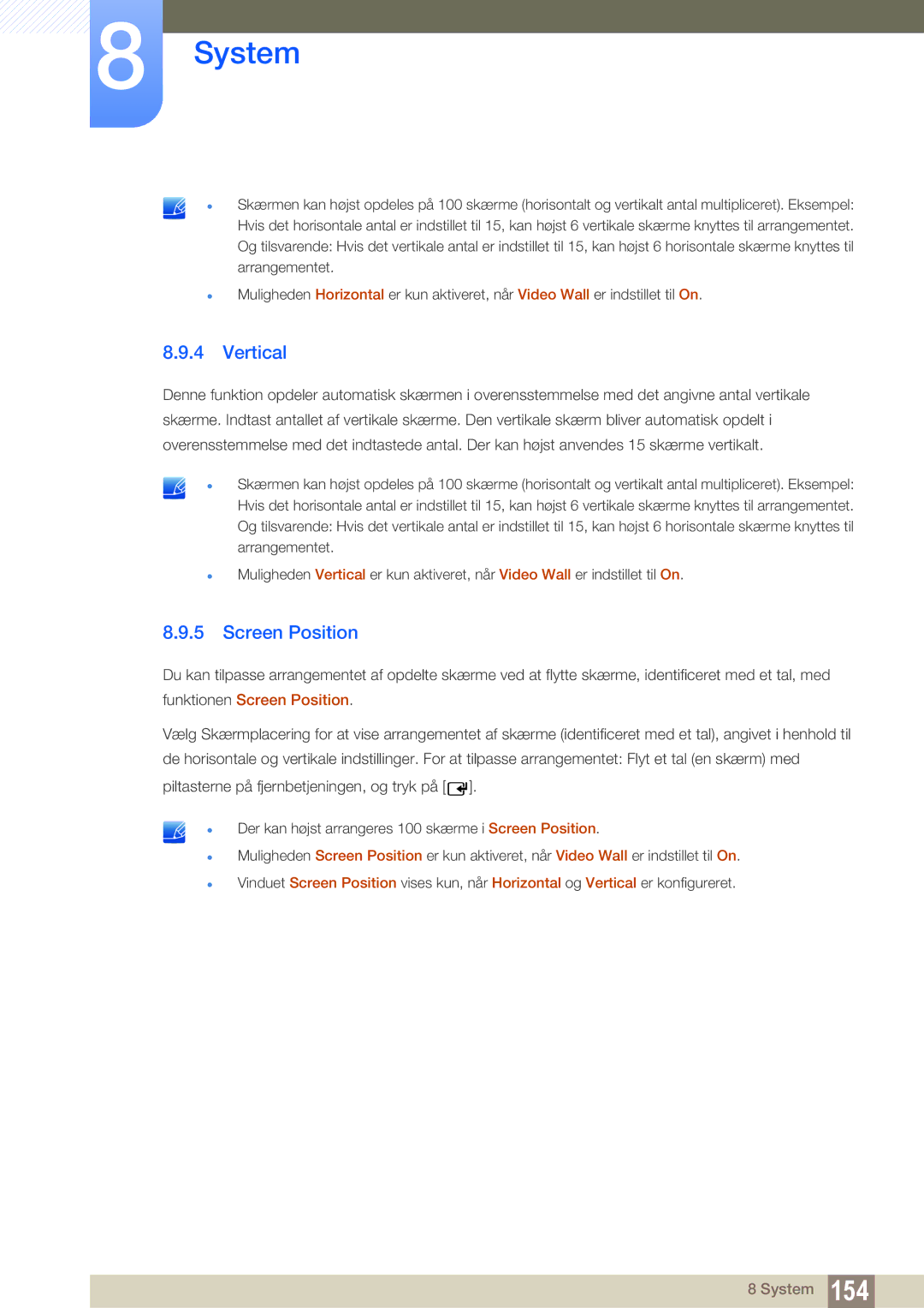 Samsung LH46SLBPLBC/EN manual Vertical, Screen Position 