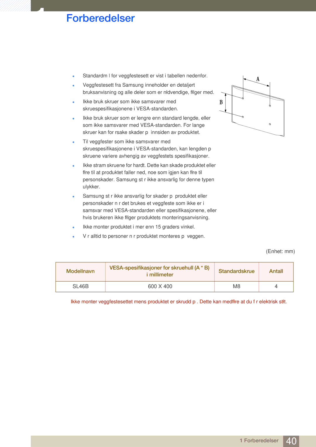 Samsung LH46SLBPLBC/EN manual 600 X 