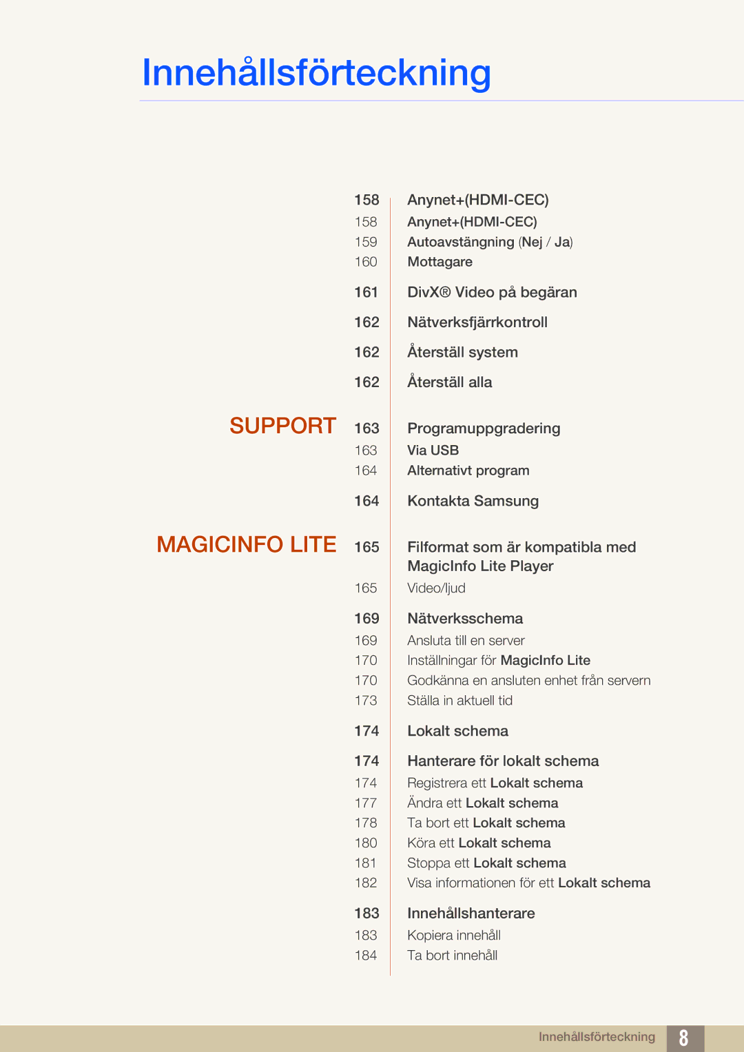 Samsung LH46SLBPLBC/EN manual Support 