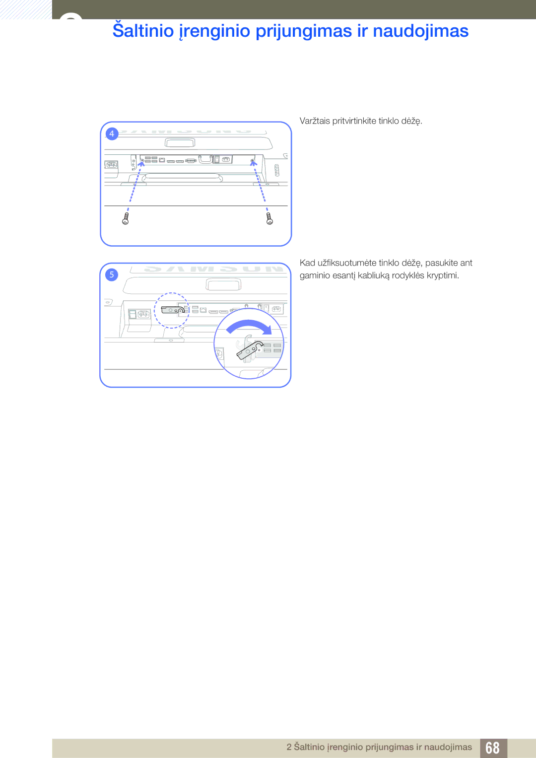 Samsung LH46SLBPLBC/EN manual Varžtais pritvirtinkite tinklo dėžę 