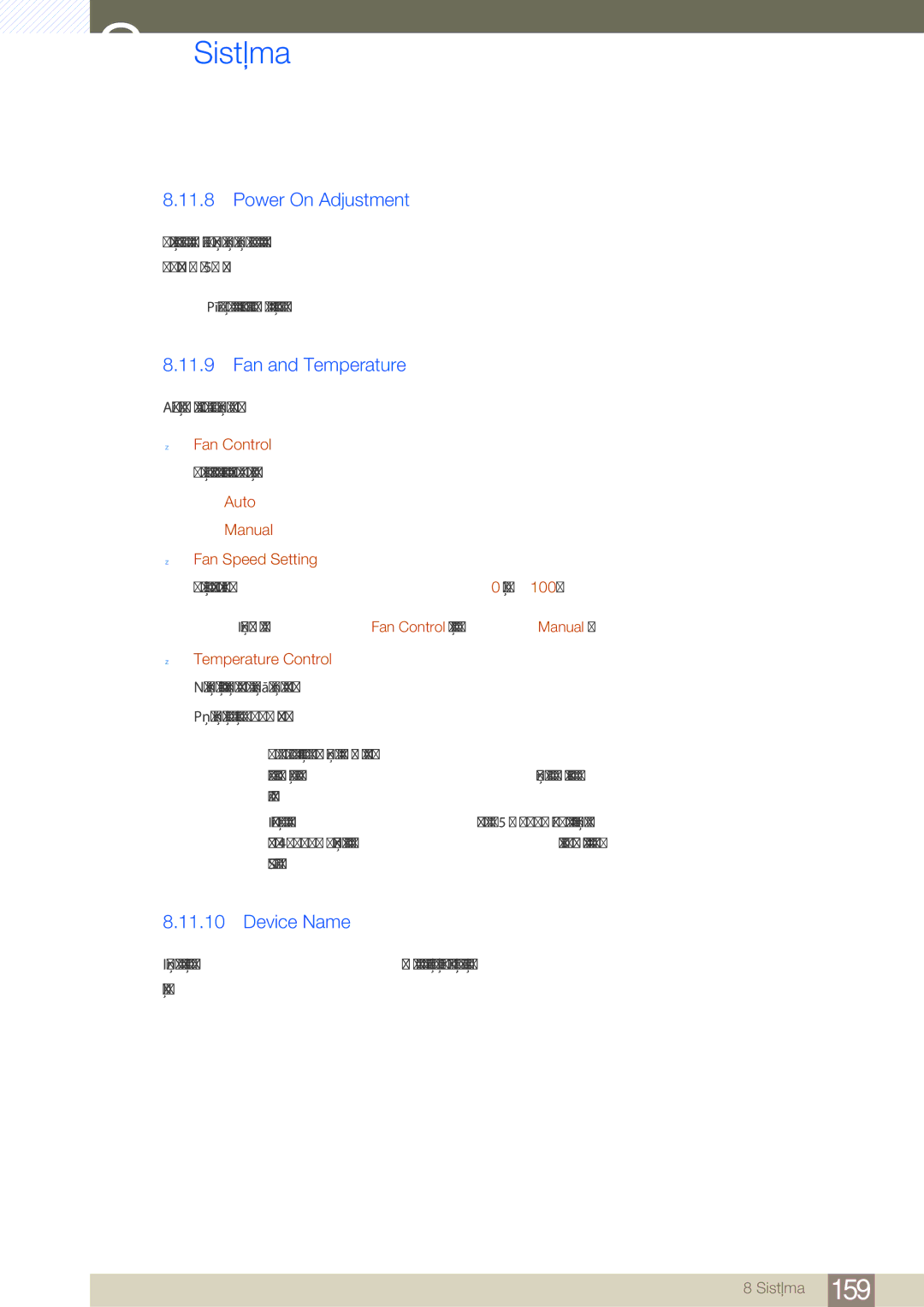 Samsung LH46SLBPLBC/EN manual Power On Adjustment, Fan and Temperature, Device Name 