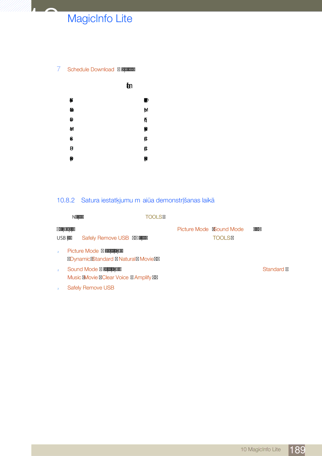 Samsung LH46SLBPLBC/EN manual Information, Satura iestatījumu maiņa demonstrēšanas laikā 