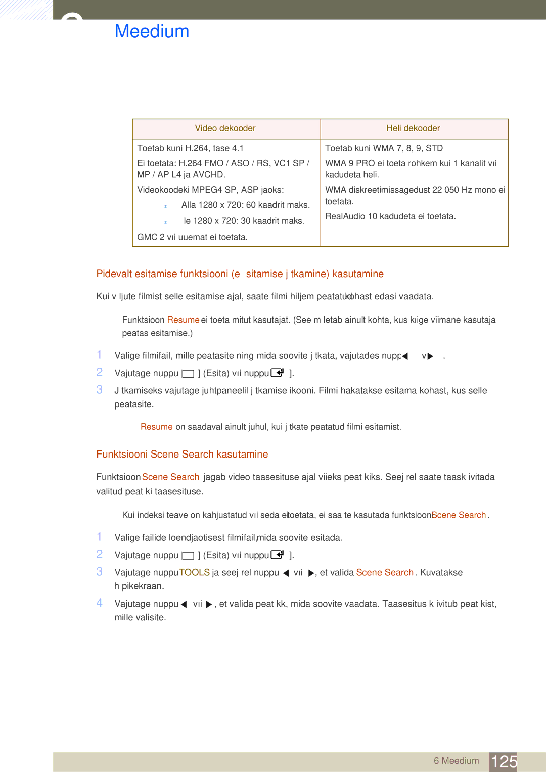 Samsung LH46SLBPLBC/EN manual 125 