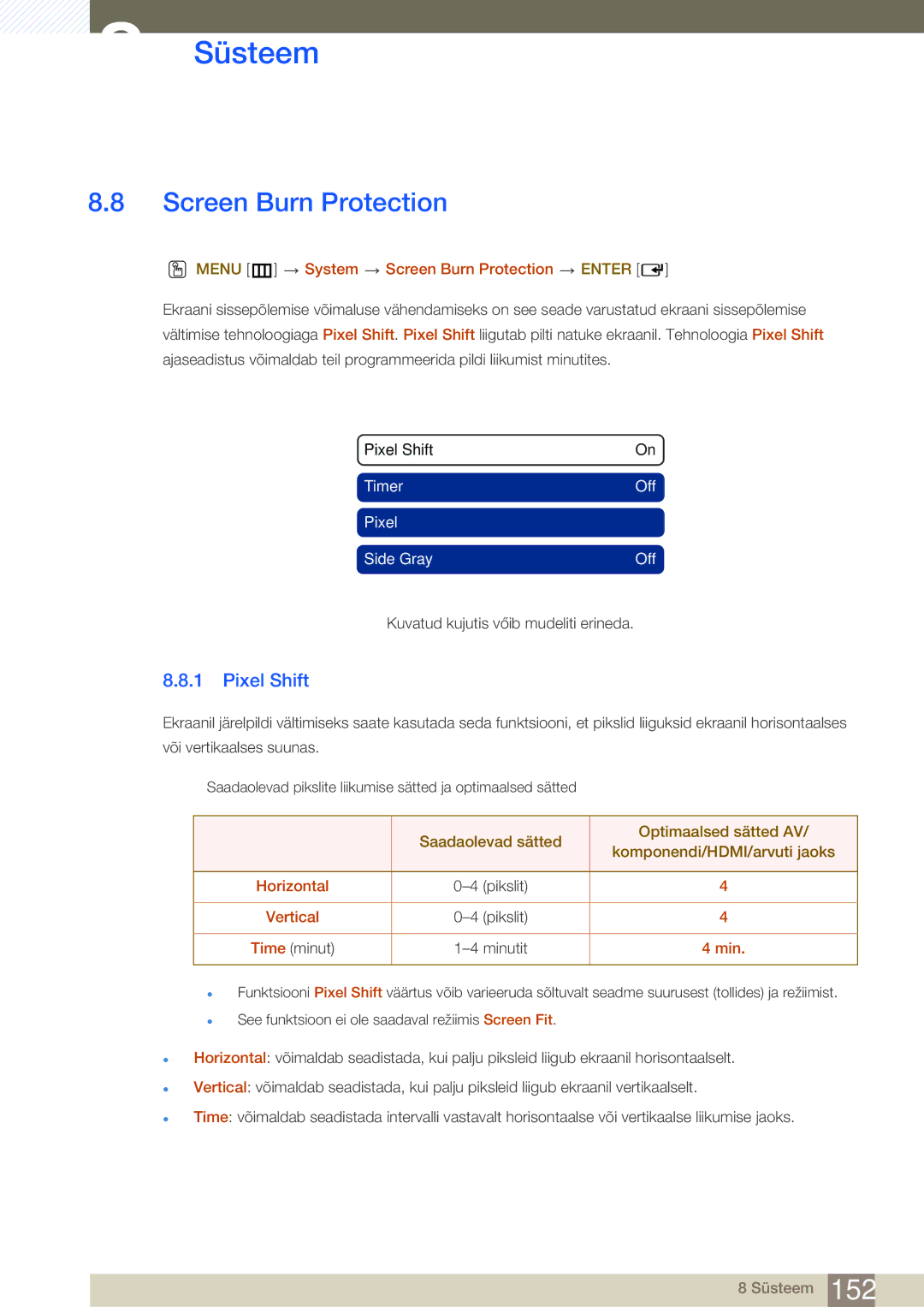 Samsung LH46SLBPLBC/EN manual Screen Burn Protection, Pixel Shift 