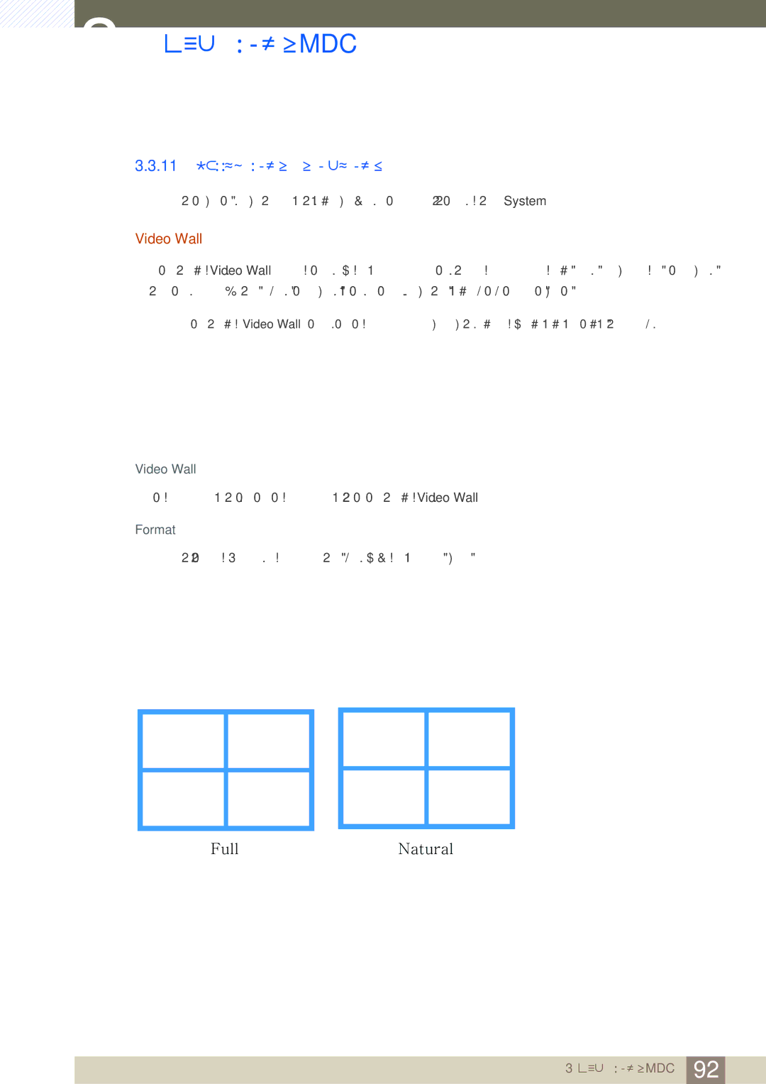 Samsung LH46SLBPLBC/EN manual 11 Ρύθμιση του συστήματος, Video Wall, Format 