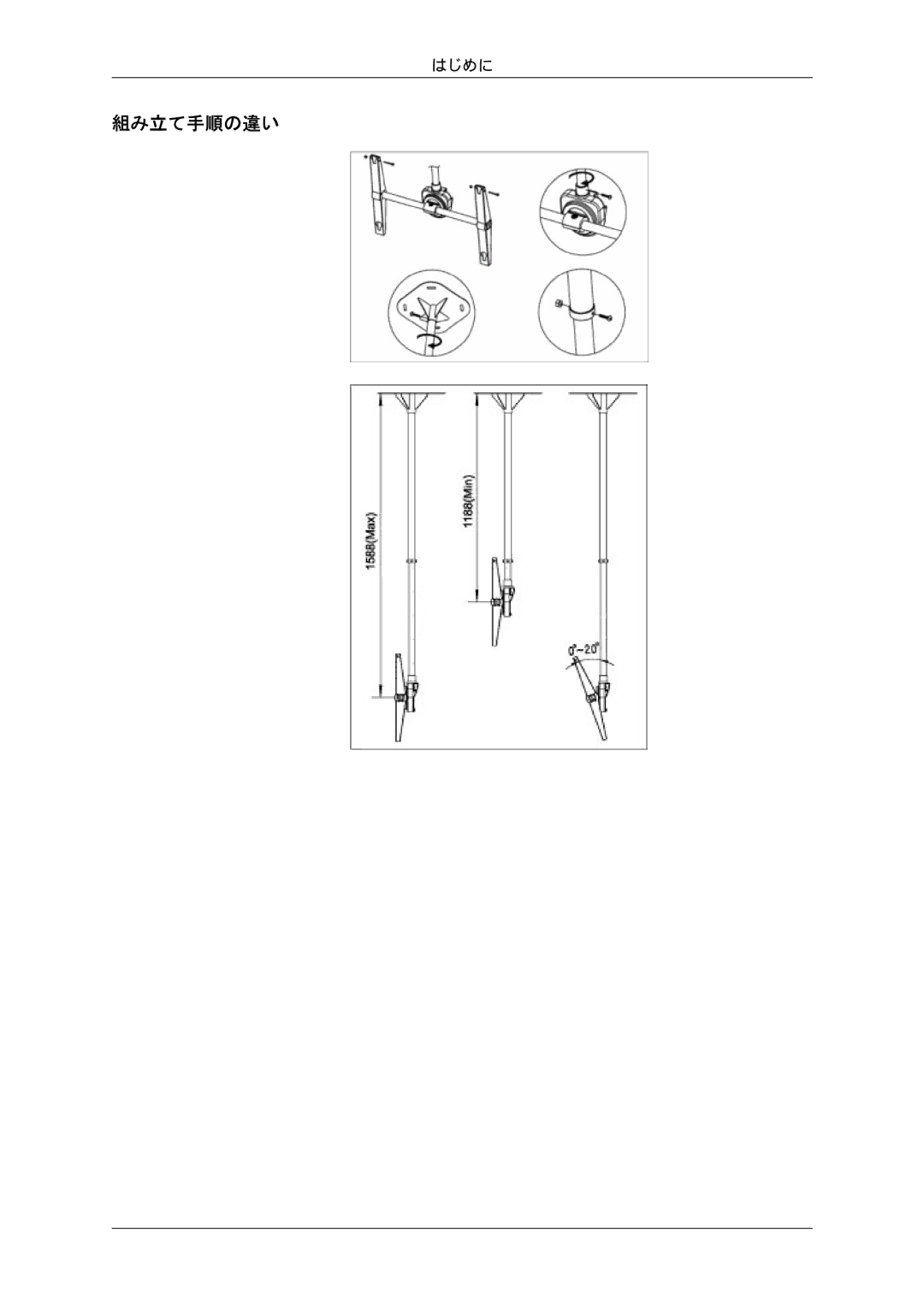 Samsung LH46SOTMBC/XJ, LH46SOUQSC/XJ, LH46SOTQSC/XJ, LH46SOUMSC/XJ manual 組み立て手順の違い 