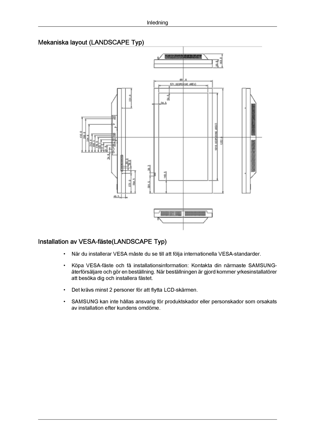 Samsung LH46SOPMSQ/EN, LH46SOUMSC/EN, LH46SOQMSC/EN, LH46SOPMSC/EN manual Inledning 