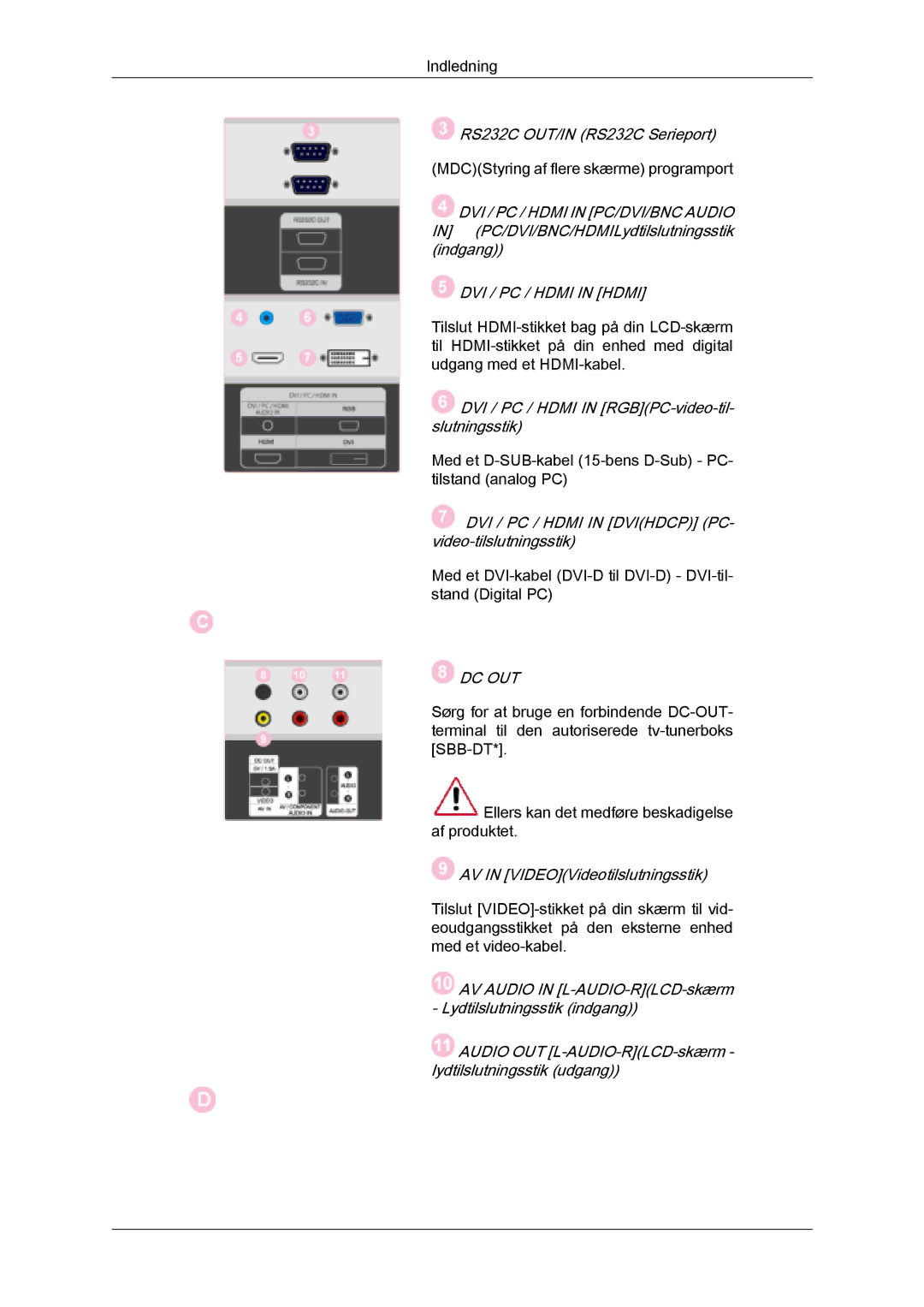 Samsung LH46SOPMSQ/EN, LH46SOUMSC/EN, LH46SOQMSC/EN, LH46SOPMSC/EN manual DVI / PC / Hdmi in Hdmi 