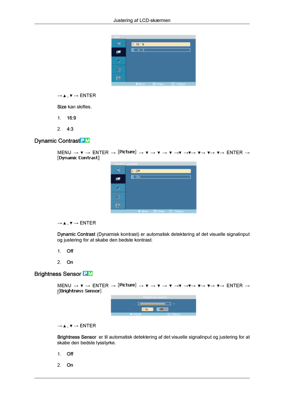 Samsung LH46SOQMSC/EN, LH46SOUMSC/EN, LH46SOPMSC/EN, LH46SOPMSQ/EN manual Dynamic Contrast, Brightness Sensor, Off 