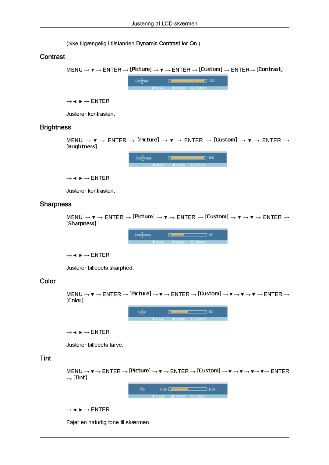 Samsung LH46SOPMSQ/EN, LH46SOUMSC/EN, LH46SOQMSC/EN, LH46SOPMSC/EN manual Color, Tint 