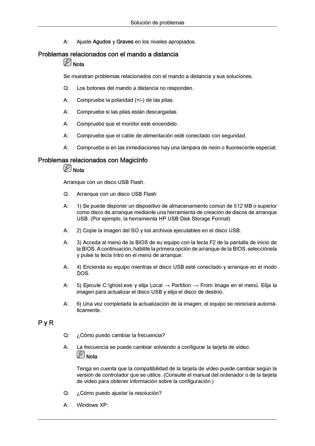 Samsung LH46SOPQBC/EN, LH46SOUQSC/EN Problemas relacionados con el mando a distancia, Problemas relacionados con MagicInfo 