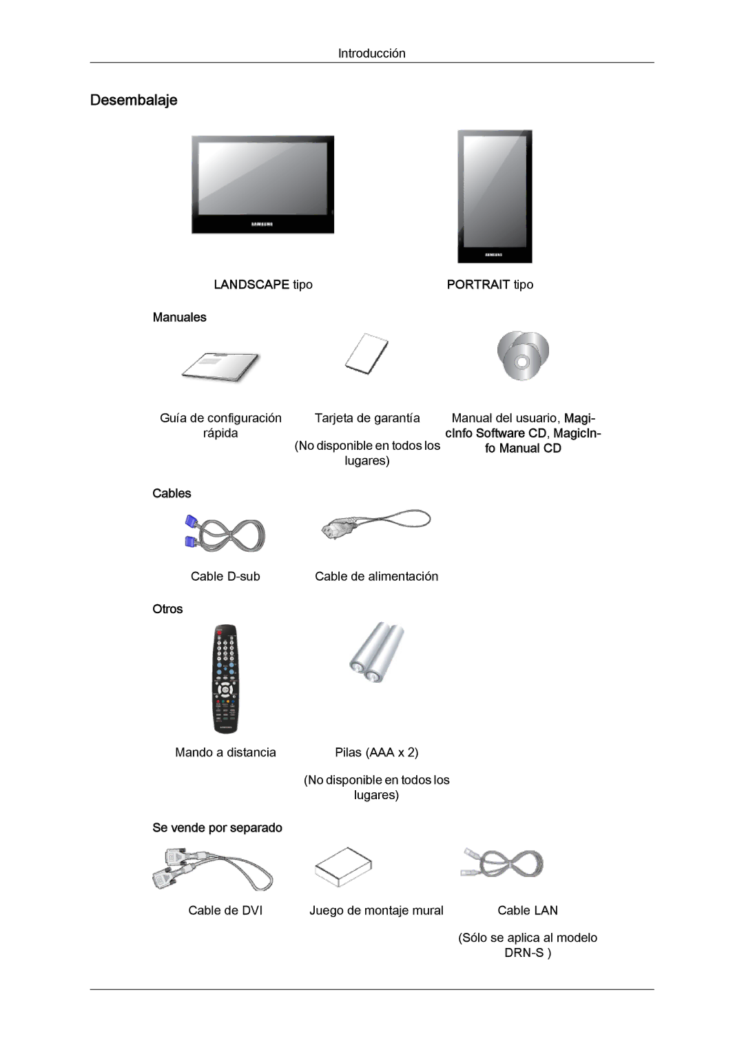 Samsung LH46SOUMSC/EN, LH46SOUQSC/EN, LH46SOTMBC/EN, LH46SOPMBC/EN, LH46SOQMSC/EN, LH46SOPQBC/EN manual Desembalaje 