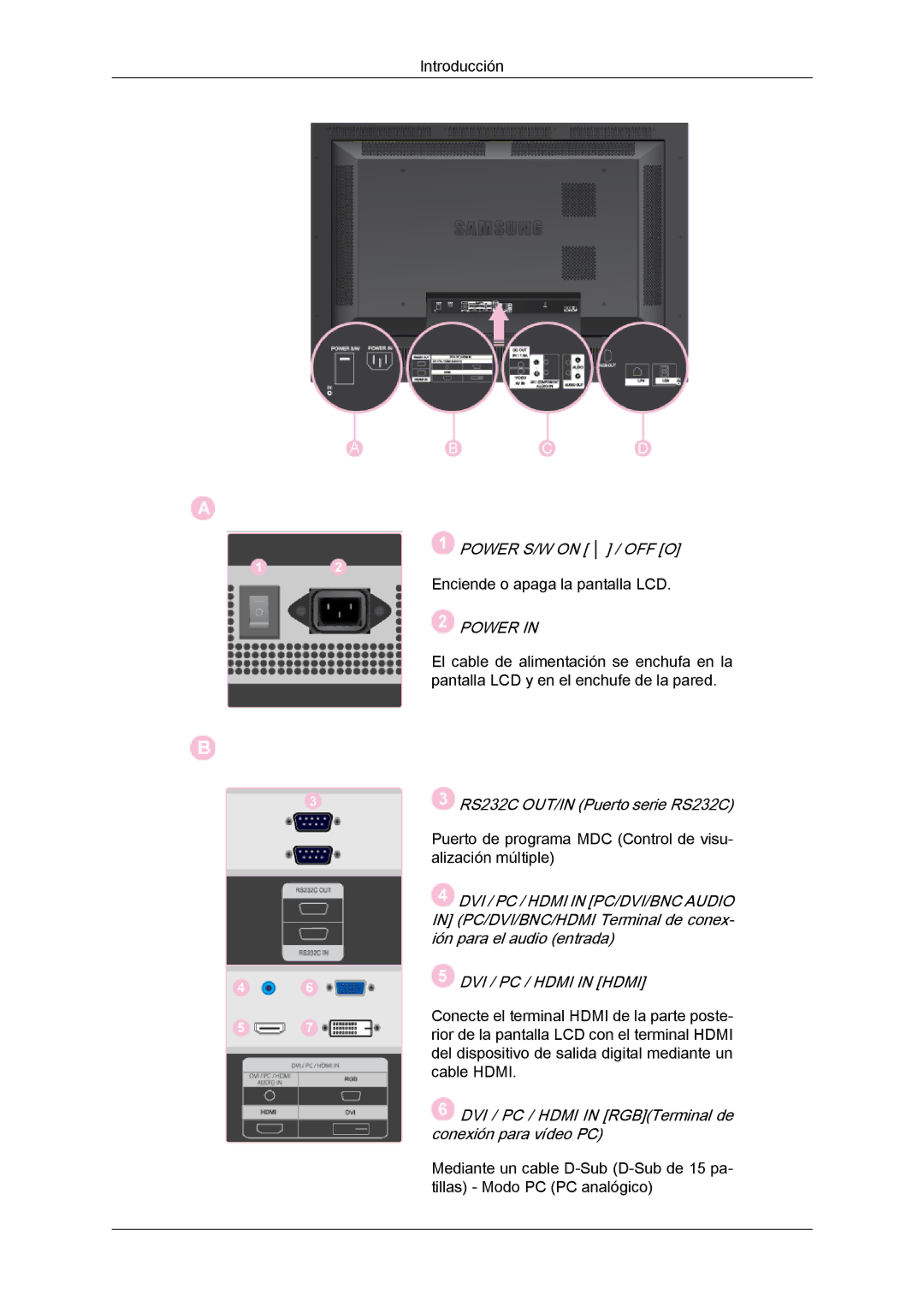 Samsung LH46SOUQSC/EN, LH46SOTMBC/EN, LH46SOPMBC/EN, LH46SOUMSC/EN, LH46SOQMSC/EN, LH46SOPQBC/EN manual Power 