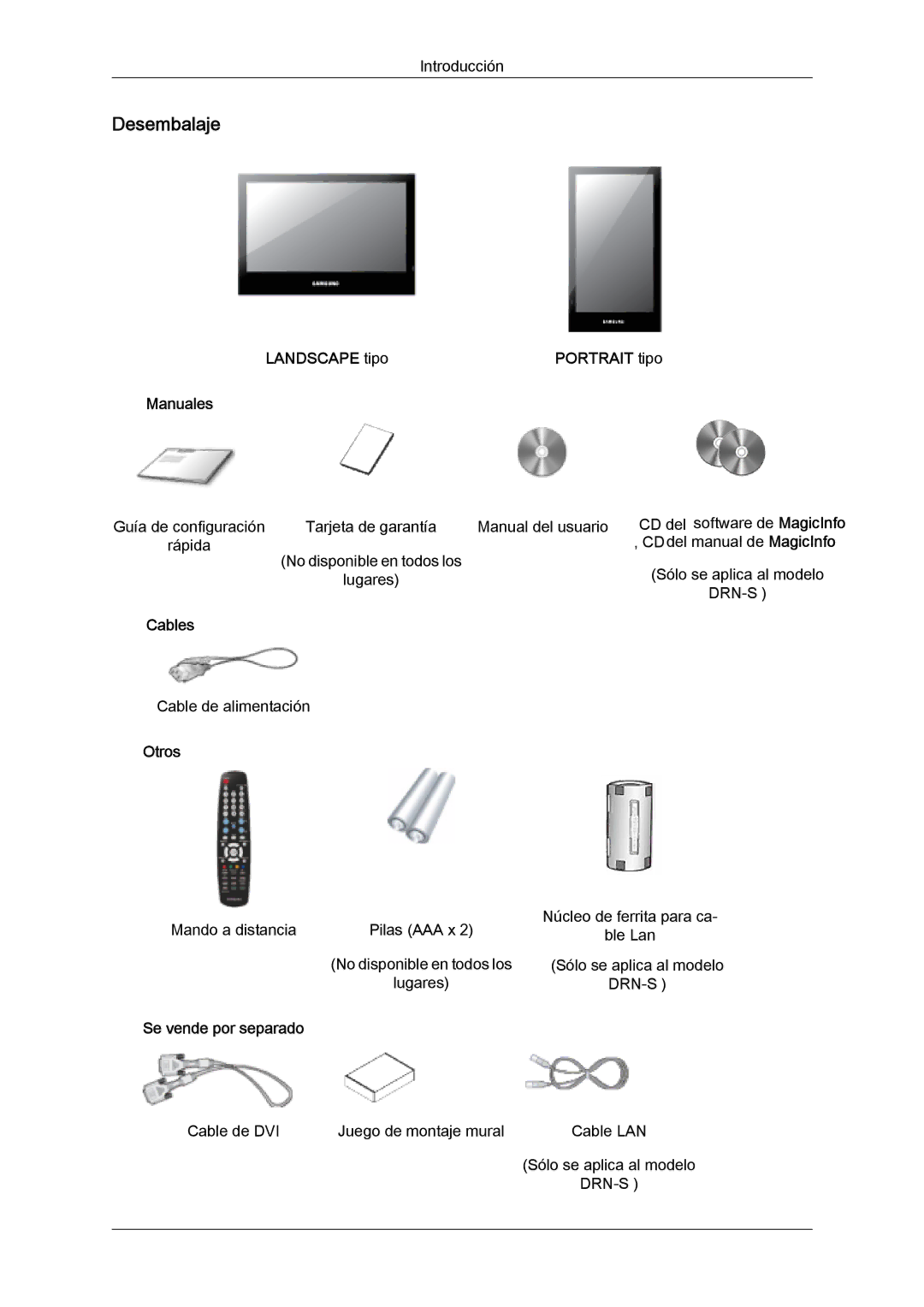 Samsung LH46SOPQBC/EN, LH46SOUQSC/EN, LH46SOTMBC/EN, LH46SOPMBC/EN, LH46SOUMSC/EN, LH46SOQMSC/EN manual Desembalaje 