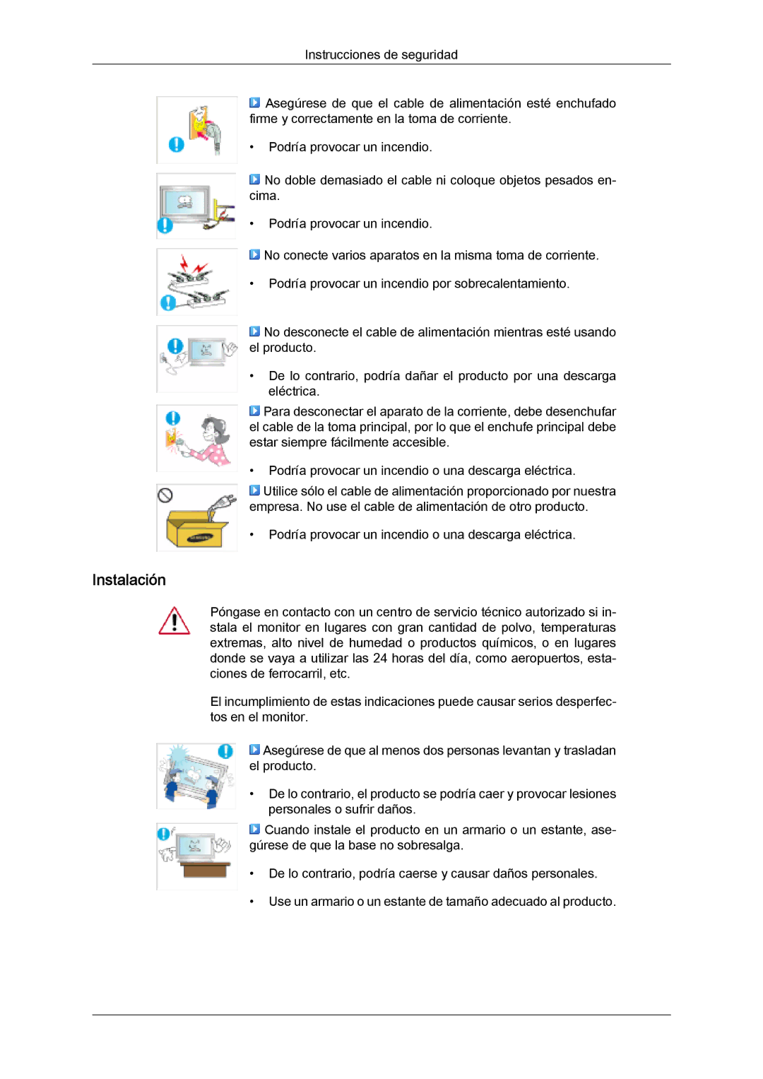 Samsung LH46SOUMSC/EN, LH46SOUQSC/EN, LH46SOTMBC/EN, LH46SOPMBC/EN, LH46SOQMSC/EN, LH46SOPQBC/EN manual Instalación 