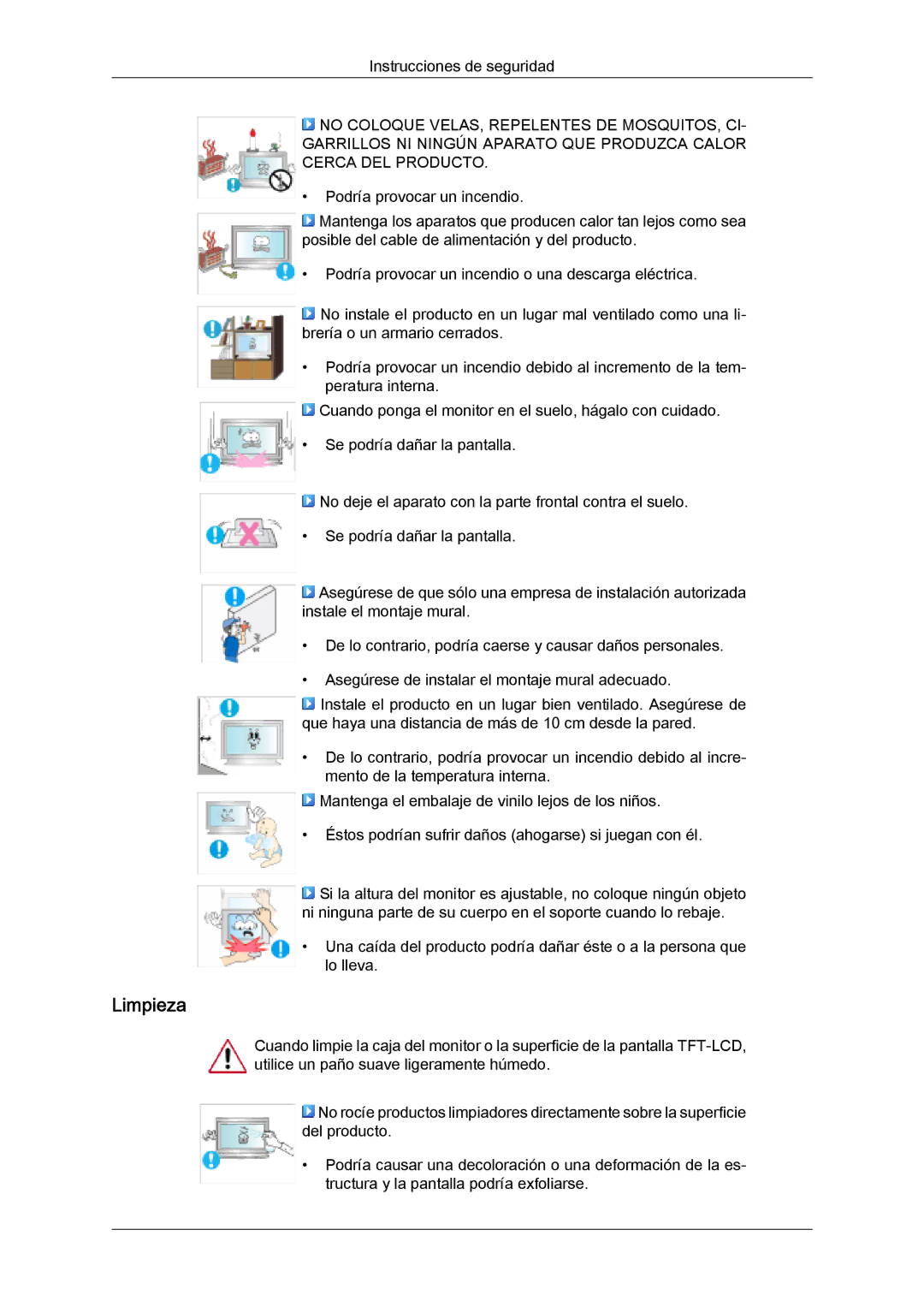 Samsung LH46SOQMSC/EN, LH46SOUQSC/EN, LH46SOTMBC/EN, LH46SOPMBC/EN, LH46SOUMSC/EN, LH46SOPQBC/EN manual Limpieza 