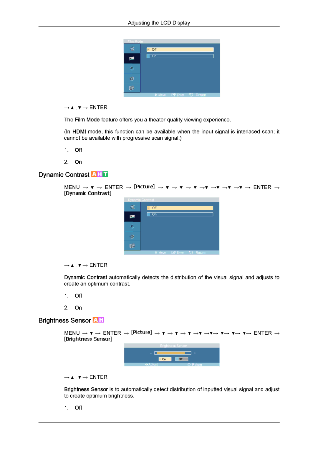 Samsung LH46SOPQBC/EN, LH46SOUQSC/EN, LH46SOTMBC/EN, LH46SOQQSC/EN, LH46SOPMBC/EN, LH46SOUMSC/EN manual Dynamic Contrast 