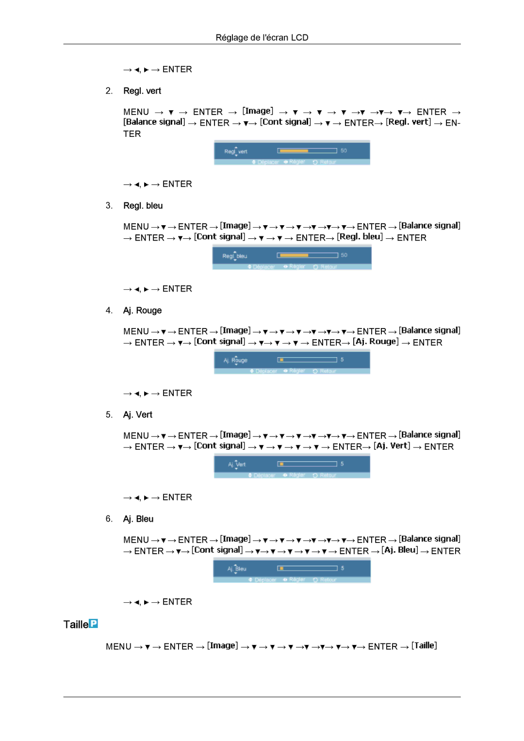 Samsung LH46SOTMBC/EN, LH46SOUQSC/EN, LH46SOQQSC/EN, LH46SOPMBC/EN, LH46SOUMSC/EN, LH46SOTQBC/EN, LH46SOQMSC/EN manual Taille 