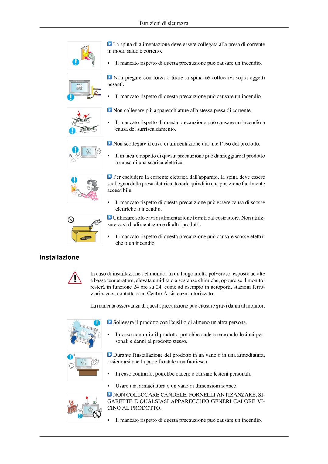 Samsung LH46TCTMBC/EN manual Installazione 